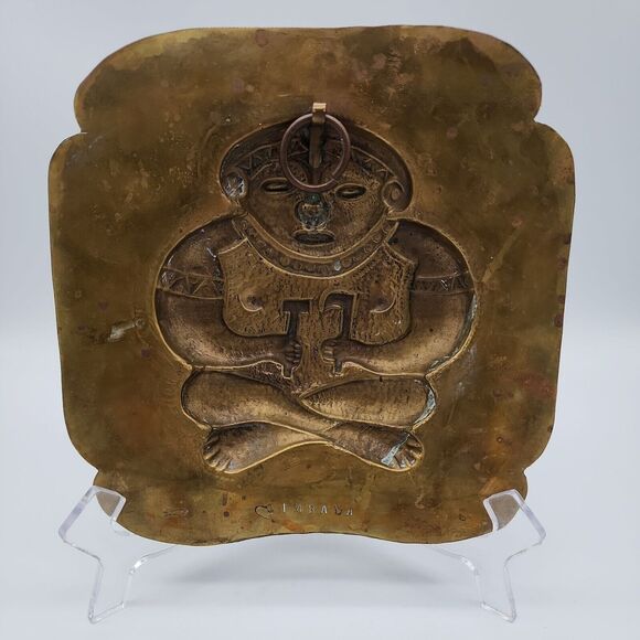 Quimbaya Brass Wall Hanging with Fish Mark & Qimbaya Stamped on the back - Picture 2 of 13